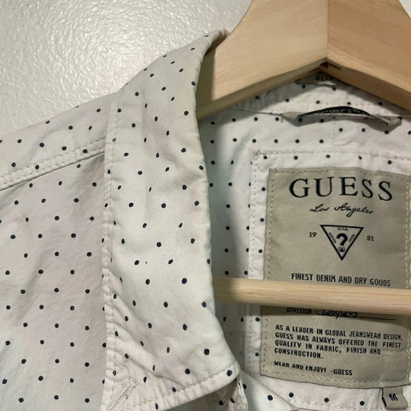 Guess Slim Fit  Black Polka Dot Shirt - Medium - Picture 3 of 11